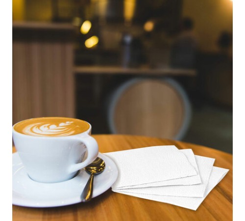 Салфетки бумажные 100 штук, 24х24 см, LAIMA, белые, 100% целлюлоза, 126907