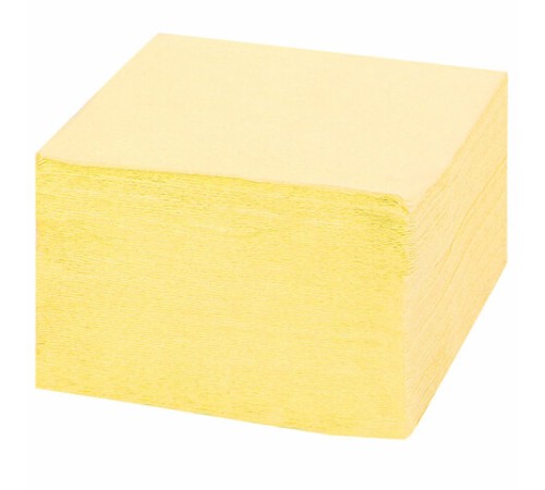 Салфетки бумажные 100 штук, 24х24 см, LAIMA, жёлтые (пастельный цвет), 100% целлюлоза, 126908