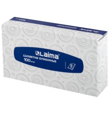 Салфетки косметические 100 штук в картонном боксе, 2-слойные, LAIMA/ЛАЙМА, 19,5х20 см, 126909