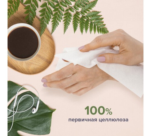 Салфетки косметические 100 штук в картонном боксе, 2-слойные, LAIMA/ЛАЙМА, 19,5х20 см, 126909