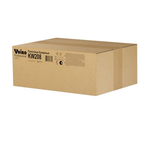 Полотенца бумажные 150 шт., VEIRO (Система H2) COMFORT, 2-слойные, белые, КОМПЛЕКТ 21 пачка, 32х21,6, W-сложение, KW208