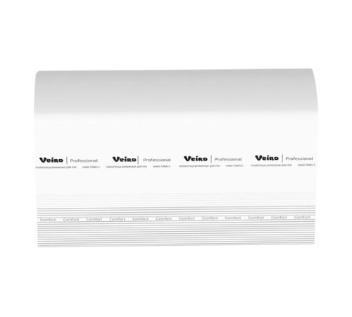Полотенца бумажные 150 шт., VEIRO (Система H2) COMFORT, 2-слойные, белые, КОМПЛЕКТ 21 пачка, 32х21,6, W-сложение, KW208