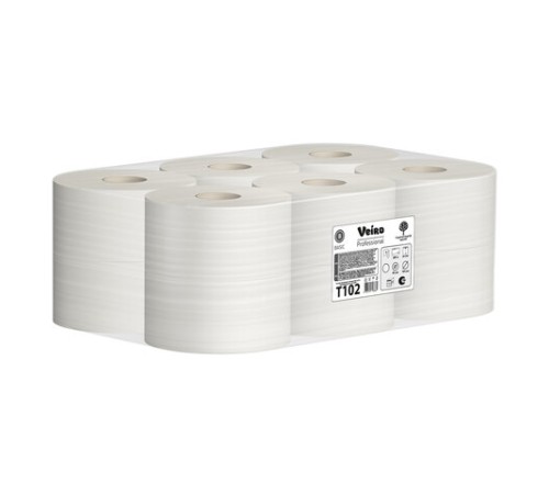 Бумага туалетная 200 м, VEIRO Professional (Система T2), КОМПЛЕКТ 12 шт., Basic, T102