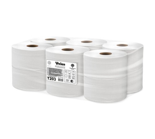 Бумага туалетная 200 м, VEIRO Professional (Система T2), КОМПЛЕКТ 12 шт, Comfort, 2-слойная, T203