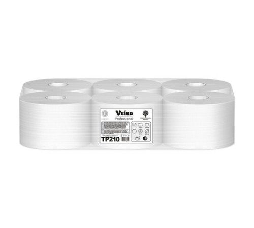 Бумага туалетная 215 м, VEIRO (Система T8), КОМПЛЕКТ 6 шт., с центральной вытяжкой, Comfort, 2-слойная, TP210