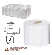 Бумага туалетная 25 м, VEIRO Professional (Система T4), КОМПЛЕКТ 48 шт., Comfort, 2-слойная, T207