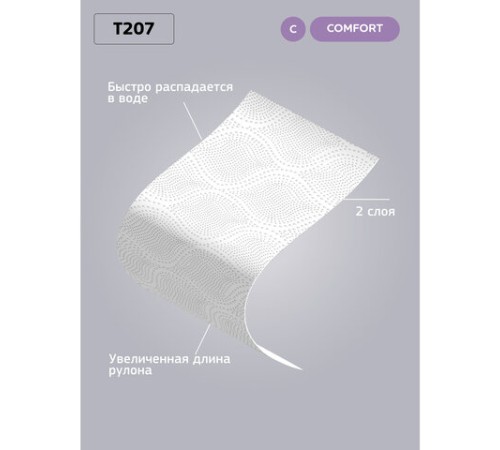 Бумага туалетная 25 м, VEIRO Professional (Система T4), КОМПЛЕКТ 48 шт., Comfort, 2-слойная, T207