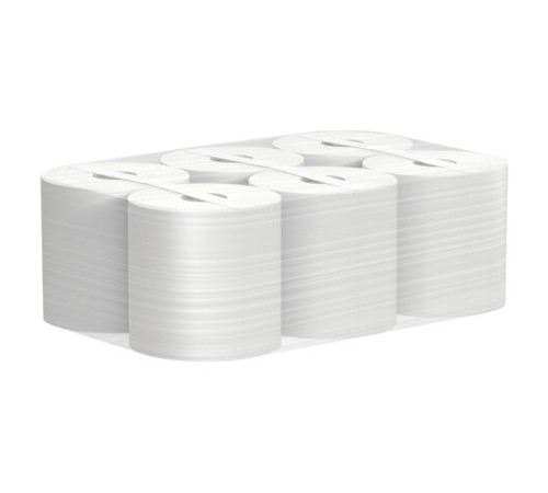 Полотенца бумажные с центральной вытяжкой 300 м, VEIRO (Система M2) BASIC, 1-слойные, цвет натуральный, КОМПЛЕКТ 6 рулонов, KP105