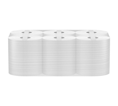 Полотенца бумажные с центральной вытяжкой 200 м, VEIRO (Система M2) COMFORT, 1-слойные, белые, КОМПЛЕКТ 6 рулонов, KP210, КР210