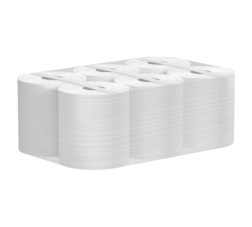 Полотенца бумажные с центральной вытяжкой 200 м, VEIRO (Система M2) COMFORT, 1-слойные, белые, КОМПЛЕКТ 6 рулонов, KP210, КР210