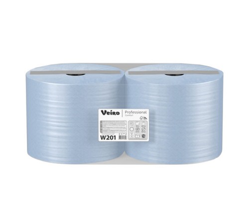 Бумага протирочная VEIRO (Система W1), КОМПЛЕКТ 2 шт., 1000 листов в рулоне, 24х35 см, 2-слойная, Comfort, W201