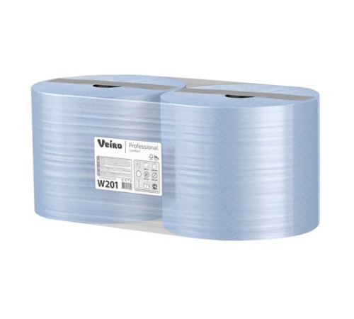 Бумага протирочная VEIRO (Система W1), КОМПЛЕКТ 2 шт., 1000 листов в рулоне, 24х35 см, 2-слойная, Comfort, W201