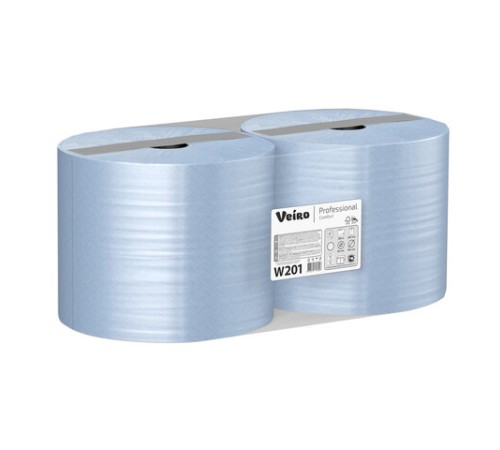 Бумага протирочная VEIRO (Система W1), КОМПЛЕКТ 2 шт., 1000 листов в рулоне, 24х35 см, 2-слойная, Comfort, W201