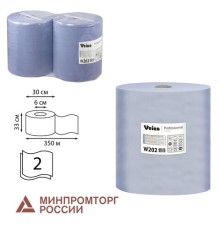 Бумага протирочная VEIRO (Система W1), КОМПЛЕКТ 2 шт., 1000 листов в рулоне, 33х35 см, 2-слойная, Comfort, W202