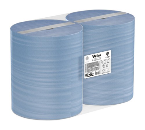 Бумага протирочная VEIRO (Система W1), КОМПЛЕКТ 2 шт., 1000 листов в рулоне, 33х35 см, 2-слойная, Comfort, W202