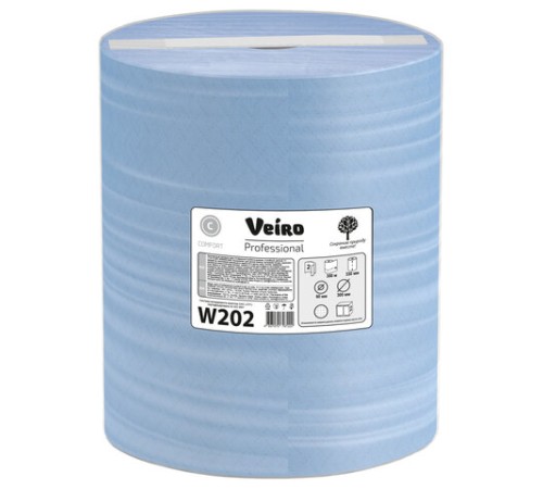 Бумага протирочная VEIRO (Система W1), КОМПЛЕКТ 2 шт., 1000 листов в рулоне, 33х35 см, 2-слойная, Comfort, W202