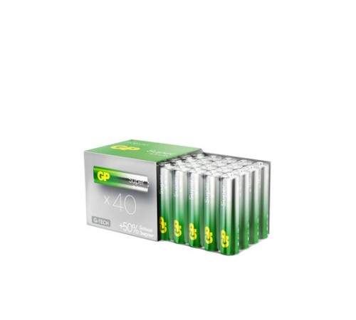 Батарейки GP Super, AAA (LR03, 24А), алкалиновые, мизинчиковые, КОМПЛЕКТ 40 шт., 24A-2CRVS40, GP 24A-2CRVS40