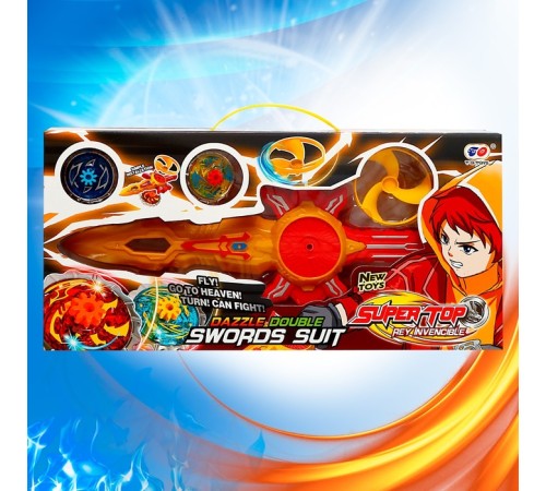 Волчки «Супер меч», набор 3 шт., двойной запуск, с вертушкой