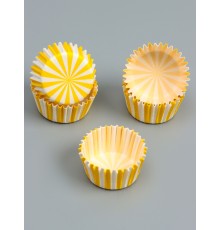 Форма для выпечки кексов бумажная UPAK LAND «Калейдоскоп», 3.5×2 см, одноразовая, жёлтая