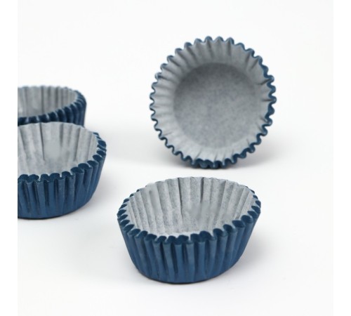 Форма для выпечки кексов бумажная UPAK LAND, 3.5×2 см, одноразовая, синяя