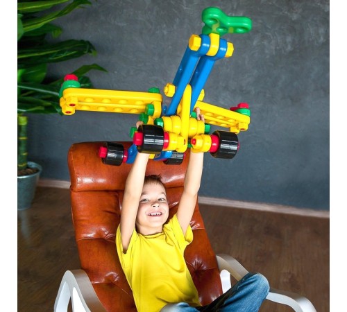 Конструктор пластиковый «Авиагруппа», 5 в 1, 121 деталей