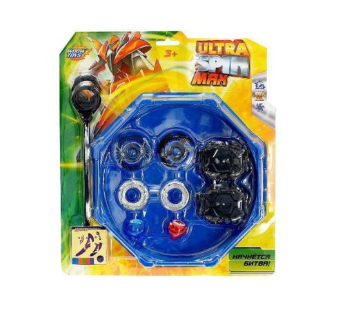 Волчки ULTRA SPIN MAX, набор 2 шт., с устройством запуска и ареной, цвет МИКС