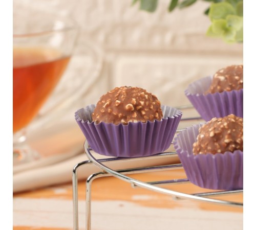 Форма для выпечки кексов бумажная UPAK LAND, 3.5×2 см, одноразовая, фиолетовая