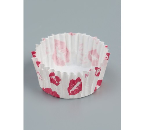 Форма для выпечки кексов бумажная UPAK LAND «Поцелуи», 3.5×2 см, одноразовая, белая