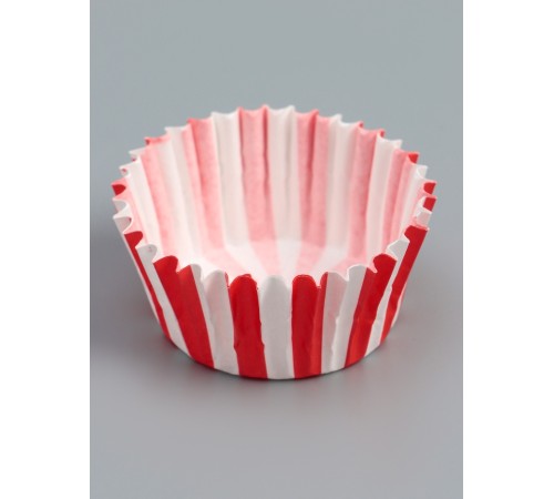 Форма для выпечки кексов бумажная UPAK LAND «Калейдоскоп», 3.5×2 см, одноразовая, красная