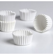 Форма для конфет бумажная UPAK LAND, 3×1.8 см, одноразовая, белая