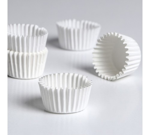 Форма для конфет бумажная UPAK LAND, 3×1.8 см, одноразовая, белая