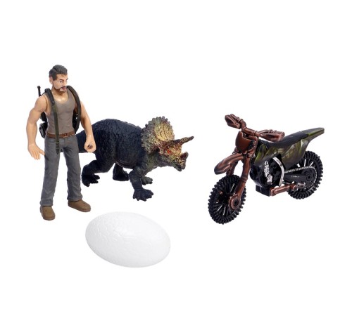 Набор фигурок «Прогулка с динозаврами», 5 предметов в наборе, с мотоциклом, подвижные элементы, МИКС