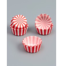 Форма для выпечки кексов бумажная UPAK LAND «Калейдоскоп», 3.5×2 см, одноразовая, красная