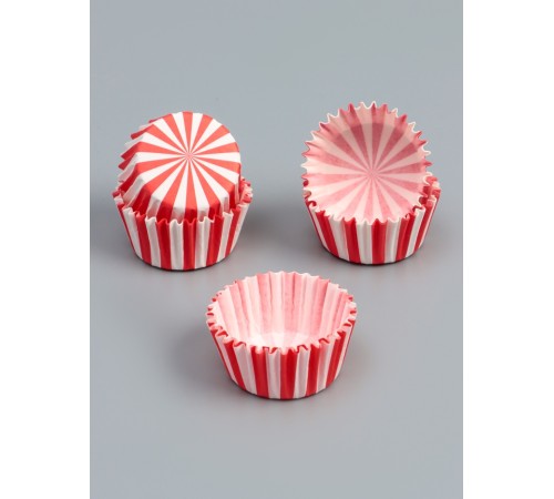 Форма для выпечки кексов бумажная UPAK LAND «Калейдоскоп», 3.5×2 см, одноразовая, красная