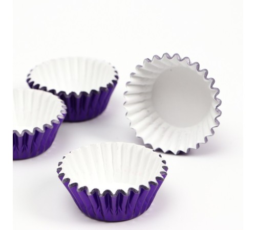 Форма для выпечки кексов бумажная UPAK LAND, 3.5×2 см, одноразовая, фиолетовая
