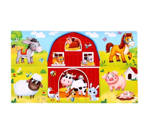 Конструктор пластиковый «Весёлая ферма», 18 деталей, по методике Монтессори