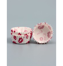 Форма для выпечки кексов бумажная UPAK LAND «Поцелуи», 3.5×2 см, одноразовая, белая