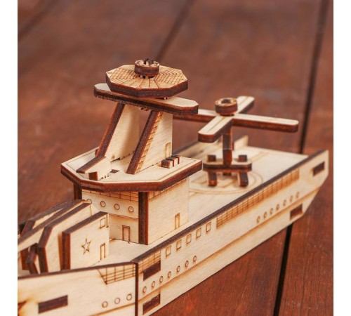 Конструктор деревянный 3д модель «Военный корабль», 32 детали