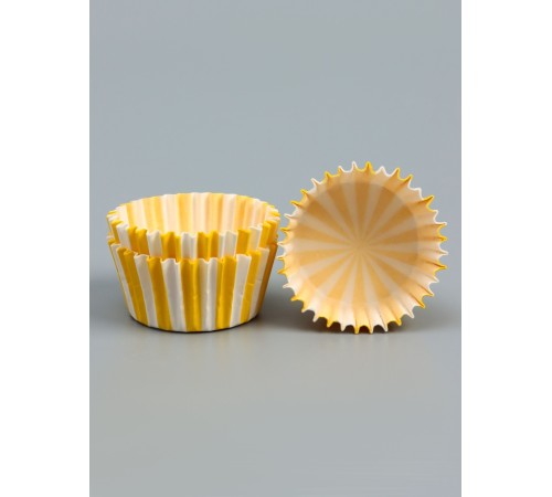 Форма для выпечки кексов бумажная UPAK LAND «Калейдоскоп», 3.5×2 см, одноразовая, жёлтая