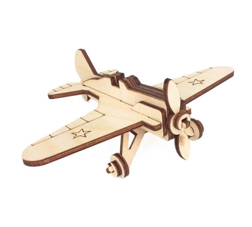 Конструктор деревянный 3д модель «Военный самолёт И-16»
