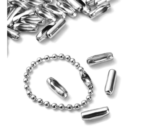 Застёжка для цепочки с шариками, d=2.3 мм, цвет серебряный