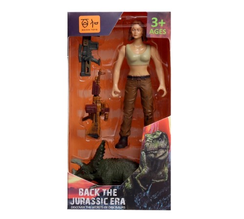 Набор фигурок «Юрский парк», 4 предмета в наборе, с динозавром, подвижные элементы, МИКС