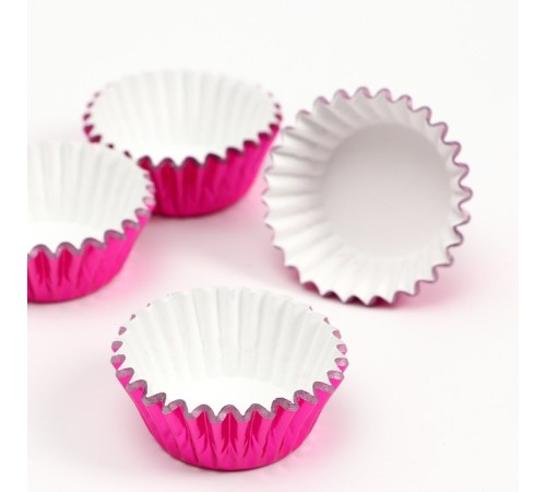 Форма для выпечки кексов бумажная UPAK LAND, 3.5×2 см, одноразовая, розовая