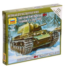 Сборная модель «Советский тяжёлый танк КВ-1. Образец 1940 г», Звезда, 1:100, (6141)
