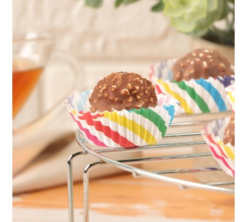 Форма для выпечки кексов бумажная UPAK LAND «Радуга», 3.5×2 см, одноразовая, разноцветная