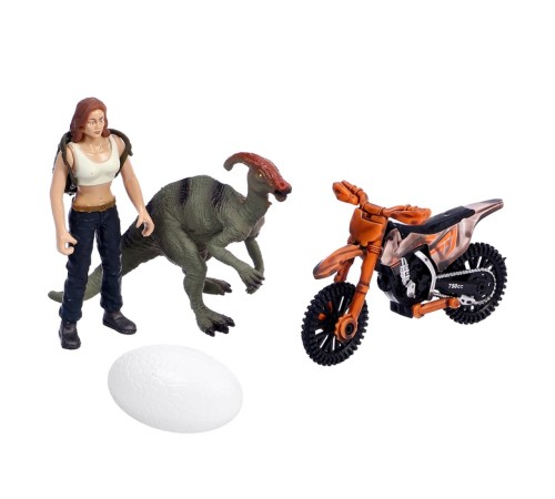 Набор фигурок «Прогулка с динозаврами», 5 предметов в наборе, с мотоциклом, подвижные элементы, МИКС