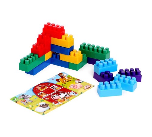 Конструктор пластиковый «Весёлая ферма», 18 деталей, по методике Монтессори