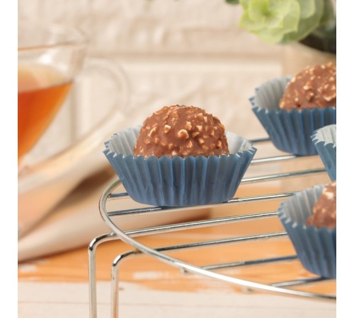 Форма для выпечки кексов бумажная UPAK LAND, 3.5×2 см, одноразовая, синяя