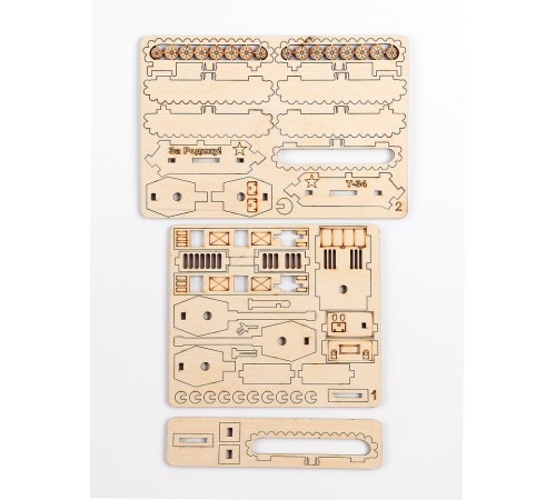 Конструктор деревянный 3д модель «Танк», 42 детали