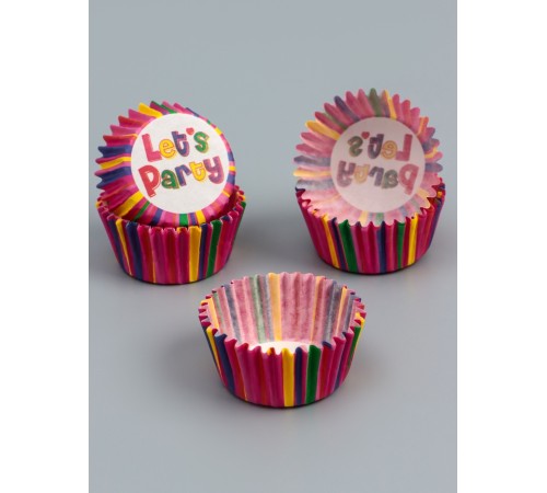 Форма для выпечки кексов бумажная UPAK LAND «Вечеринка», 3.5×2 см, одноразовая, разноцветная